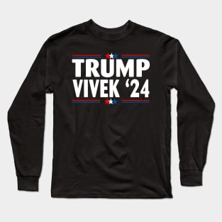 Donald Trump Vivek Ramaswamy '24 American Flag Long Sleeve T-Shirt